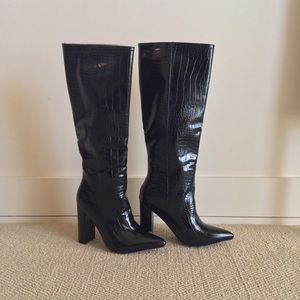 Brand New Faux Croc Heeled Boots